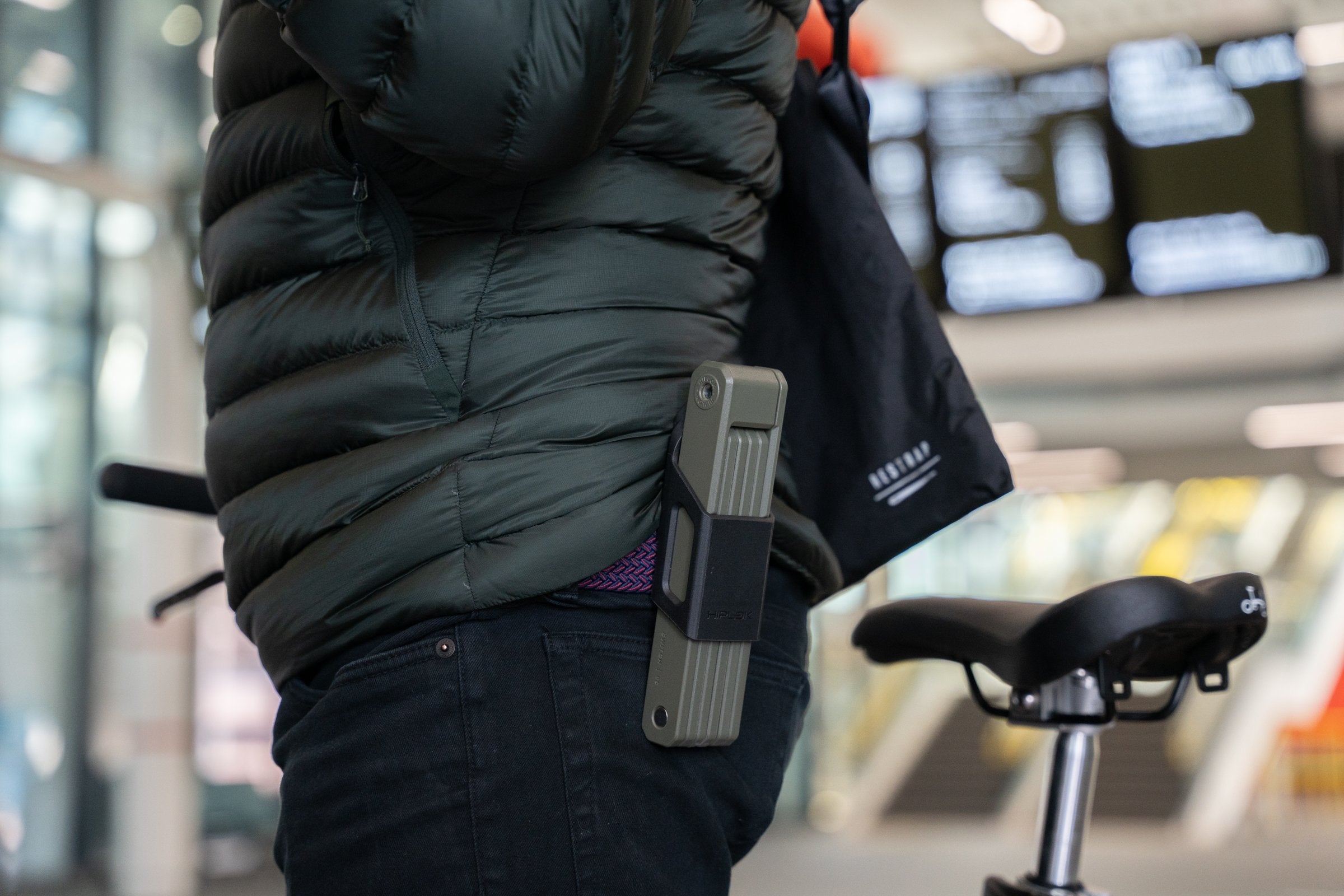 SWITCH Urban Green clipped to belt