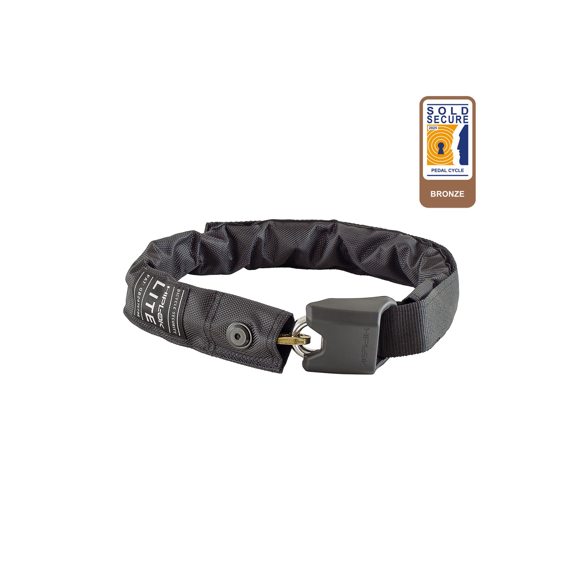 Hiplok Lite Black chain lock locked studio image